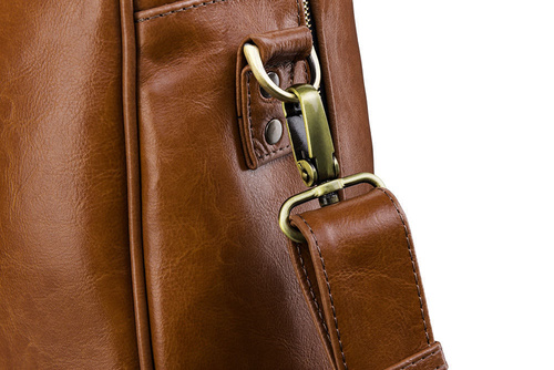 Vintage brown leather men`s weekend bag HAMILTON